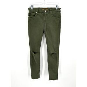 JOE'S JEANS Army Green High Rise Distressed Skinny Ankle Denim Jeans Size 28